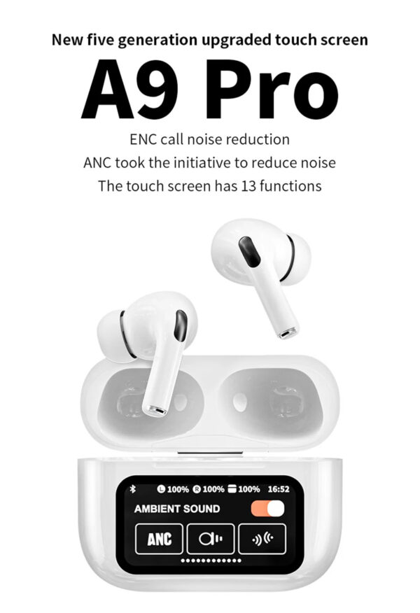 A9 Pro Wireless Airpods with 5.4 Bluetooth Active Noise Cancelling - Image 4