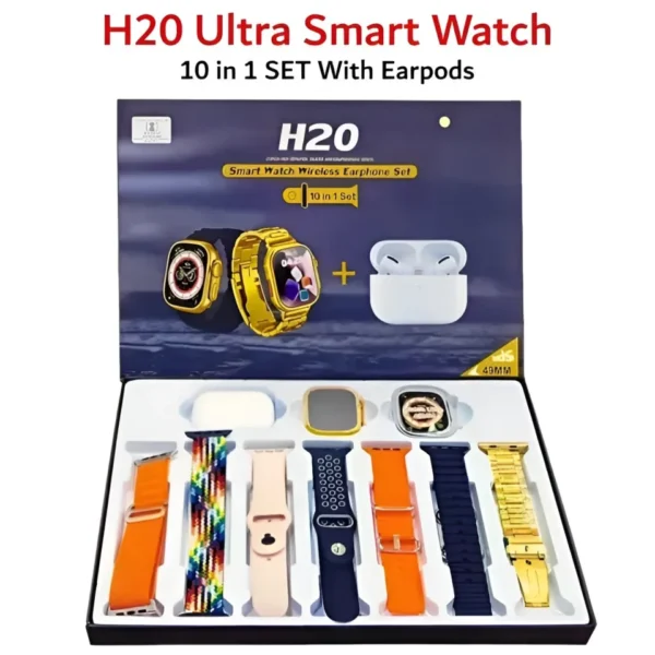 H20 Ultra Smart Watch 10 in 1 Set With EarPods