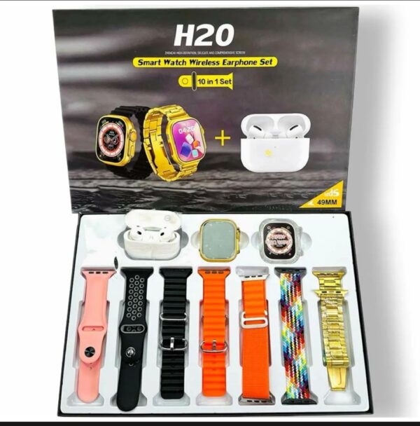 H20 Ultra Smart Watch 10 in 1 Set With EarPods - Image 2